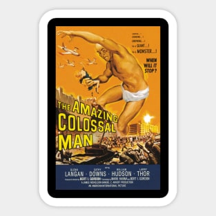 Classic Drive-In Movie Poster - The Amazing Colossal Man Sticker